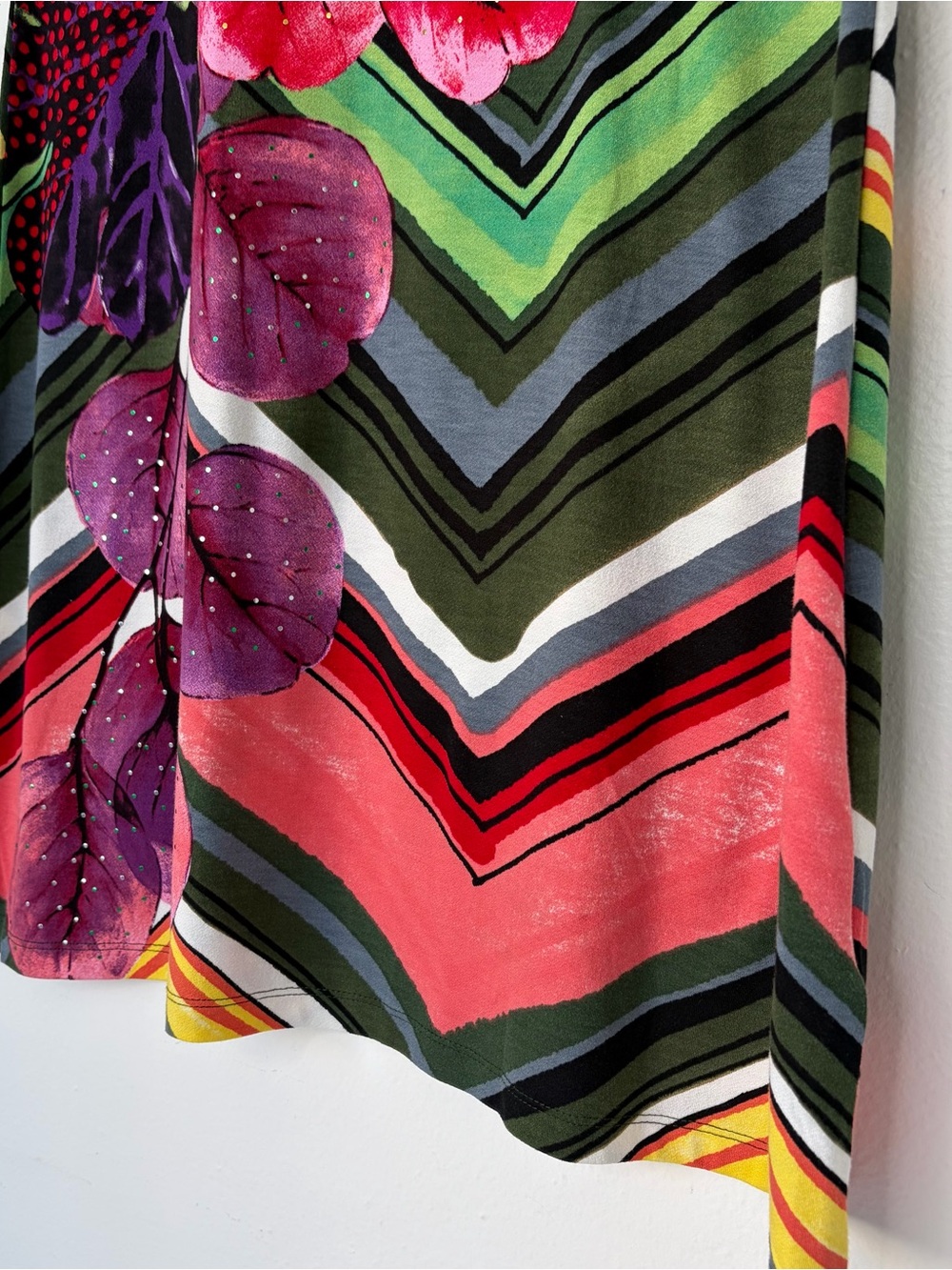 Desigual Multicolor Floral Chevron Mini Dress Dopamine Dressing Medium - Picture 5 of 10